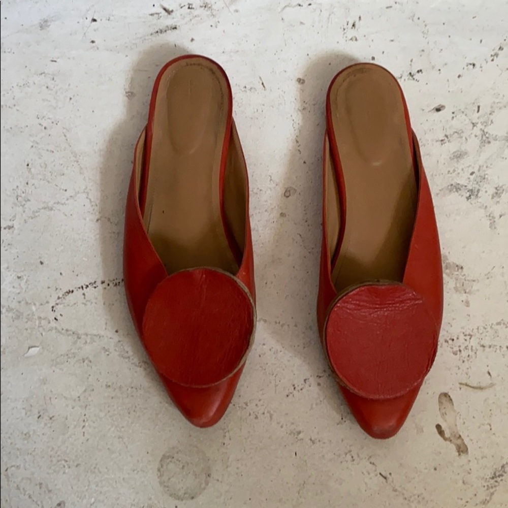 The Palatines red leather slip on flat